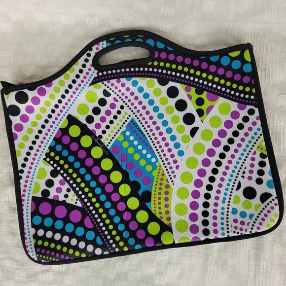Macbeth Collection by  Margaret Josephs Other - Macbeth Collection black white purple neon green blue laptop bag handles artsy